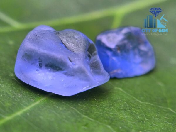 Facet Grade Ceylon Natural Blue Sapphire Rough Couple