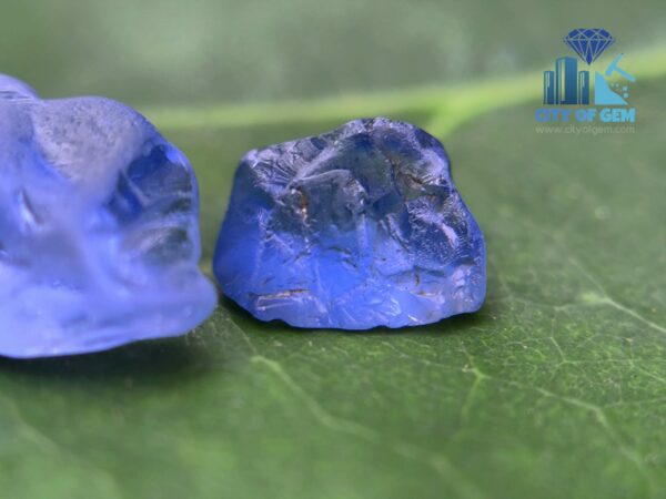 Facet Grade Ceylon Natural Blue Sapphire Rough Couple