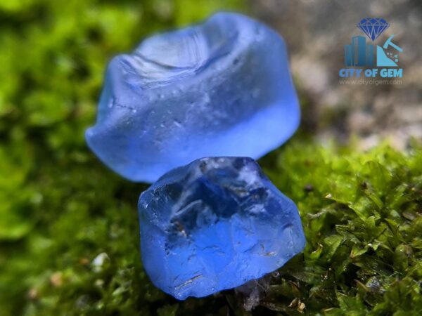 Facet Grade Ceylon Natural Blue Sapphire Rough Couple