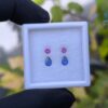 Ceylon Natural Blue Sapphire and Pink Sapphire Earrings Set