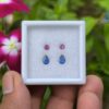 Ceylon Natural Blue Sapphire and Pink Sapphire Earrings Set