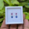 Ceylon Natural Blue Sapphire and Pink Sapphire Earrings Set