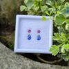 Ceylon Natural Blue Sapphire and Pink Sapphire Earrings Set