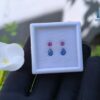 Ceylon Natural Blue Sapphire and Pink Sapphire Earrings Set