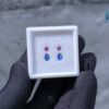 Ceylon Natural Blue Sapphire and Pink Sapphire Earrings Set
