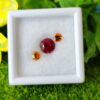 Ceylon Natural Pink Garnet Round & Hessonite Garnet Pair for Jewellery Design
