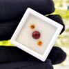 Ceylon Natural Pink Garnet Round & Hessonite Garnet Pair for Jewellery Design