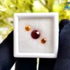 Ceylon Natural Pink Garnet Round & Hessonite Garnet Pair for Jewellery Design