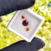 Ceylon Natural Pink Garnet Round & Hessonite Garnet Pair for Jewellery Design