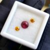 Ceylon Natural Pink Garnet Round & Hessonite Garnet Pair for Jewellery Design