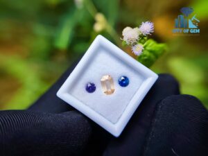 Ceylon Natural Sapphire Trio – Peach, Purple & Blue for Jewellery Design