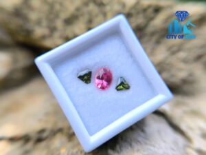 Ceylon Natural Mehenge Color Spinel with Green Zircon Pair for Jewellery Design