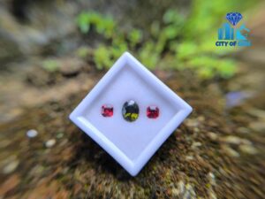Ceylon Natural Green Zircon & Red Garnet for Jewelry Designs