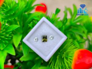 Ceylon Natural Green Zircon & White Sapphire Pair for Jewelry Designs
