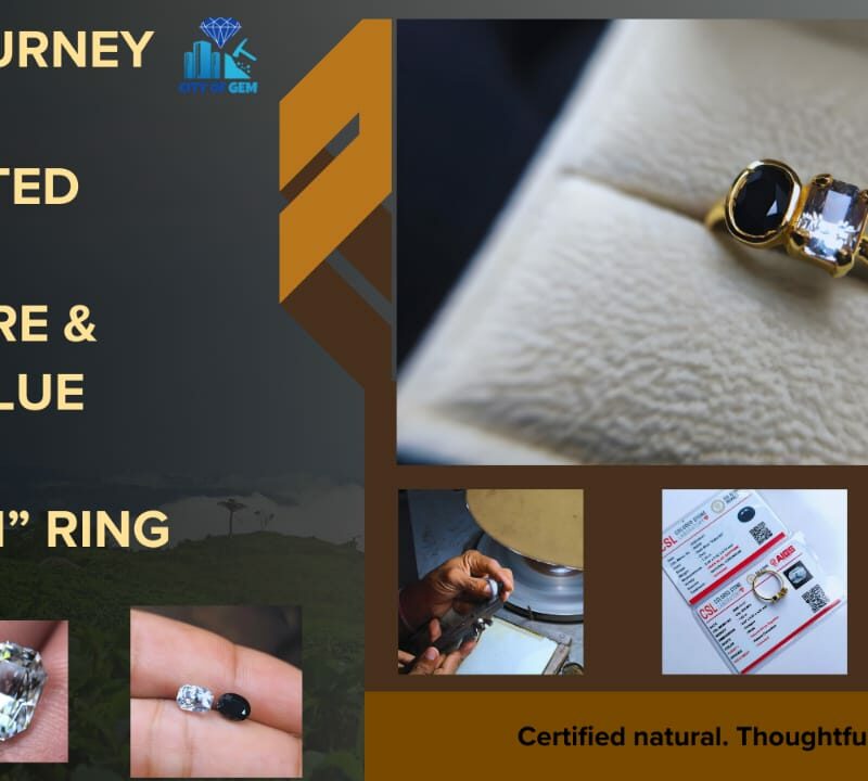 The Journey of an Unheated White Sapphire & Dark Blue “Kaka Neelam” Ring
