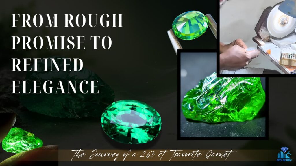Tsavorite Garnet Rough to Cut Gemstone